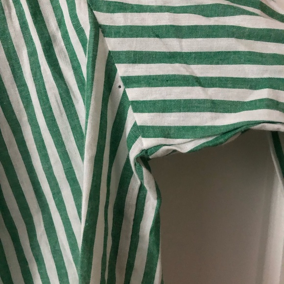 Mille Florian Top Blouse in Kelly Stripe Green White Size XL Button Up - Picture 7 of 16